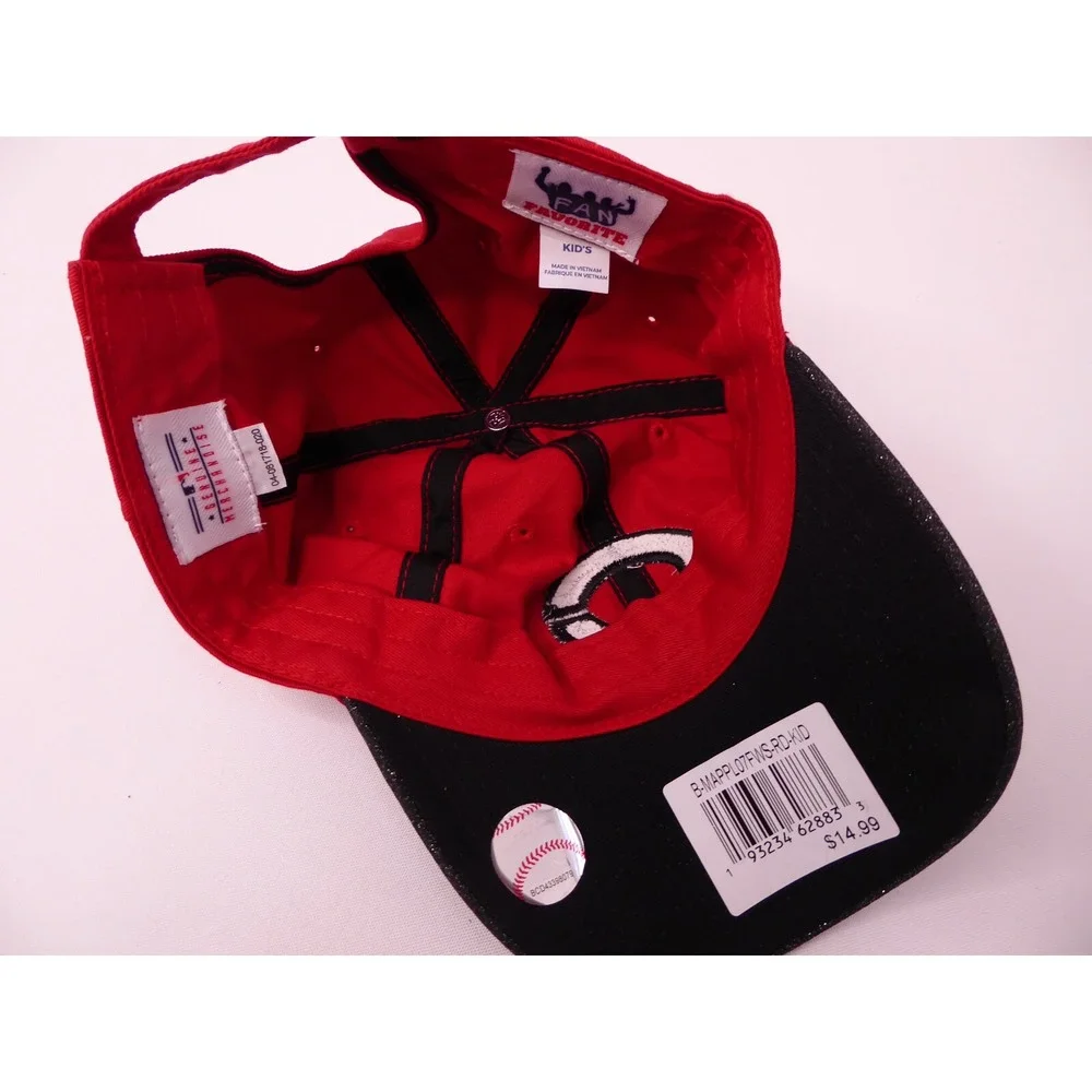 NWT Fan Favorite MLB Kids Cincinnati Reds Red Black Glitter Baseball Hat Cap